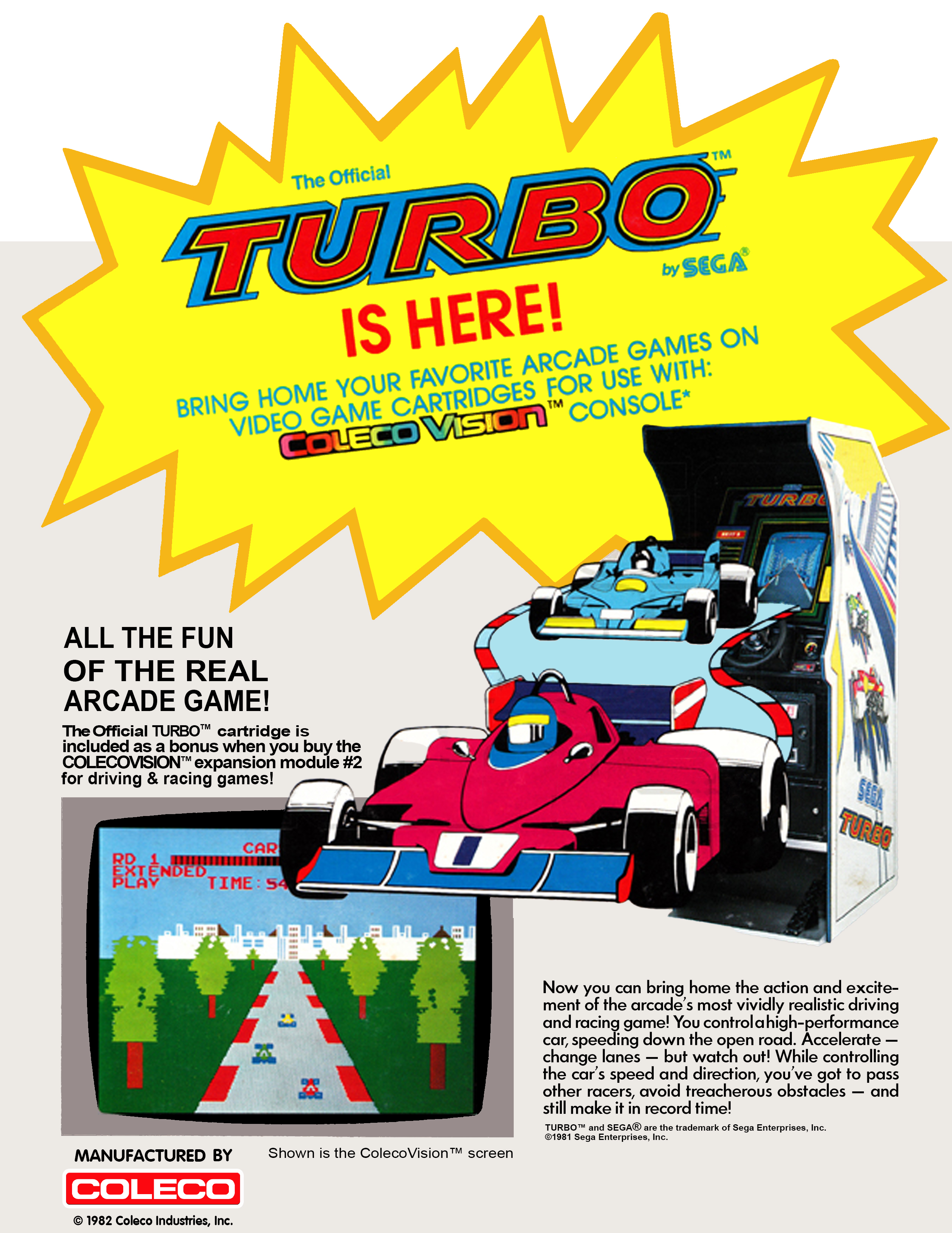 ColecoVision Turbo Store Counter Display Card